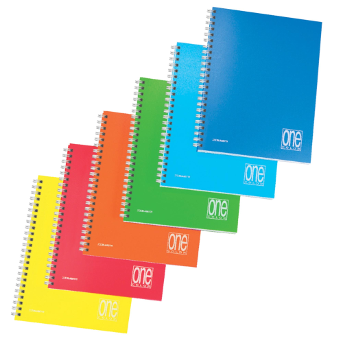 BLASETTI ONE COLOR QUADERNO SPIRALATO A4 80 GR NON FORATO QUADRETTI 5M 80 FOGLI COLORI ASSORTITI CONF 6 Pz.